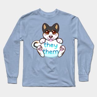 Doggy Pronouns - They/Them Long Sleeve T-Shirt